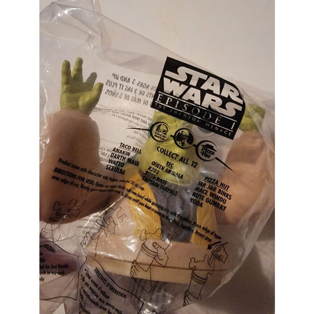 Star Wars Episode 1 Cup Only KFC Taco Bell Pizza Hut 1999 Vintage Topper Sealed